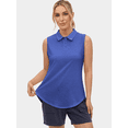 thumbnail image 4 of Rosvigor Workout Tank Tops for Women V Neck Golf Polo Shirts Loose Fit Summer Sleeveless Athletic Tops, 4 of 8