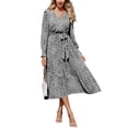 thumbnail image 1 of Vestido PRETTYGARDEN Floral Boho Cruzado Cuello V Manga Larga M, 1 of 4