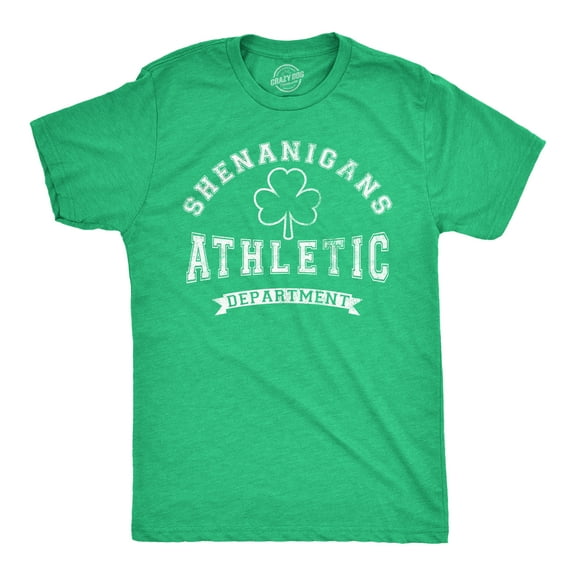Mens Tee Shenanigans Athletic Department Funny St Patricks Day Graphic T Shirt Graphic Tees