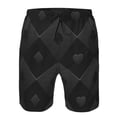 thumbnail image 4 of Kdxio Black Poker Pattern Mens Casual Shorts - Drawstring Summer Beach Sports Shorts for Men, 4 of 9