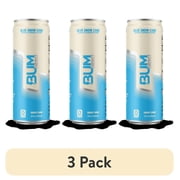 (3 pack) Bum Energy Blue Snow Cone Energy Drink, 112 mg Natural Caffeine, 12 fl oz Can