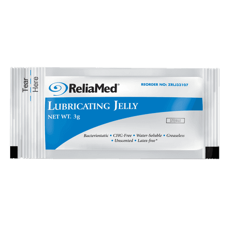 ReliaMed Lubricating Jelly 3 g Foil Packet, Box of 30