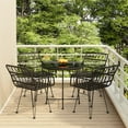 thumbnail image 1 of vidaXL 5 Piece Garden Dining Set Black Poly Rattan, 1 of 5