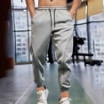 thumbnail image 1 of Puntoco Pantalones holgados de color liso para hombre, para deportes, ocio, con cintura elástica, para entrenamiento, fitness, correr, versátiles, sanitarios, 1 of 7