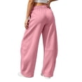 thumbnail image 4 of Stralyhd Wide Leg Womens Sweatpants Loose Fit High Waisted Lounge Pants Winter Sweat Trousers Casual Fashion Outfits with Pockets Pink XXL, 4 of 4