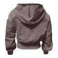 thumbnail image 5 of Women's Zip Up Hoodies Cropped Y2K Streetwear Casual A Short Long Sleeved Hooded Sweatshirt With High Pockets And Full Zippers For Women, 5 of 5