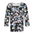 thumbnail image 3 of SHE IS Womens 3/4 Sleeve Tops, Women's Long Sleeve T-Shirts with Pockets Womens Long Sleeve Fall Tops 3/4 Length Sleeve Womens Tops Plus Size 3x Tunic Tops Women Fall, 3 of 6