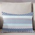 thumbnail image 3 of Boho Blue Aqua Throw Pillow Cover 20 x 26 Inch Decorative Pillow Cover Geometric Stripes Tribal Bohemia Retro Lumbar Pillowcase Seasonal Rectangle Cushion Case for Couch Sofa Bed Living Room, 3 of 7