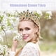 thumbnail image 2 of Tiara de corona de reina de cristal de imitación para mujer, tiaras de diamantes de imitación de princesa, accesorios para el cabello de Cosplay de fiesta de cumpleaños de boda, tono dorado verde, 2 of 7