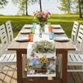 thumbnail image 4 of Table Runners 90 Inches Long Dress Scarves, Spring Flowers Farmhouse Coffee/Dining/Kitchen Table Runner for Living Room, Farmhouse Garden Hydrangea Sunflowers Bunny 13x90 Inch, 4 of 9