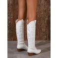 thumbnail image 2 of New Arrival Chunky Heel Embroidered Knee High Boots Pointed Toe Vintage Western Style Women Outdoors Fashionable Slip-resistant Boots, 2 of 4