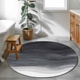 thumbnail image 4 of Round Area Rug 3ft,Black Grey White Gradient Stripes Washable Carpet Non-Slip Runner Accent Rugs Indoor Floor Mat for Bedroom Living Room Decor,Modern Ocean Water Wave, 4 of 9