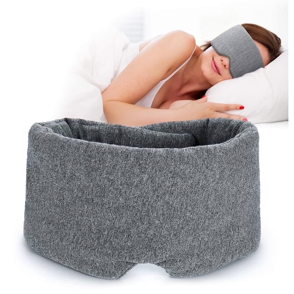 Sleep Mask for Side Sleeper Men Women, Eye Mask for Sleeping Light Blocking, Soft Breathable Night Blindfold, Adjustable Eye Shade Cover, Sleeping Mask for Flight Nap, Travel
