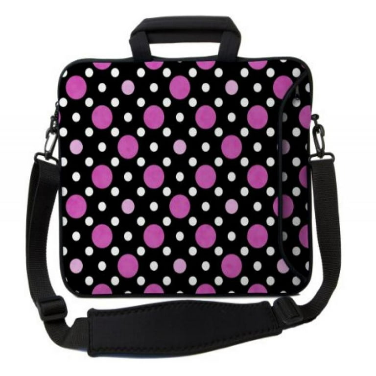 Designer Sleeves 14-Inch Polka Dots Executive Laptop Case, Black