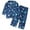 Blue, variant on Odeerbi 1-8 Years Kids Boys Girls Satin Pajamas Notched Lapel Long Sleeve Shirt Pants Set Soft Loungewear Cute Print Sleepwear Two-piece Pajama Sets Kids Boys Girls Clothes