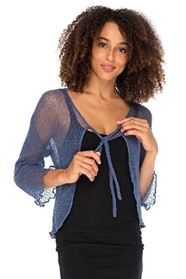 Dainzuy Women Long Sleeve Bolero Shrug Knit Cropped Knitwear Cardigan Sweater Shrug Bolero Jackets Sweaters