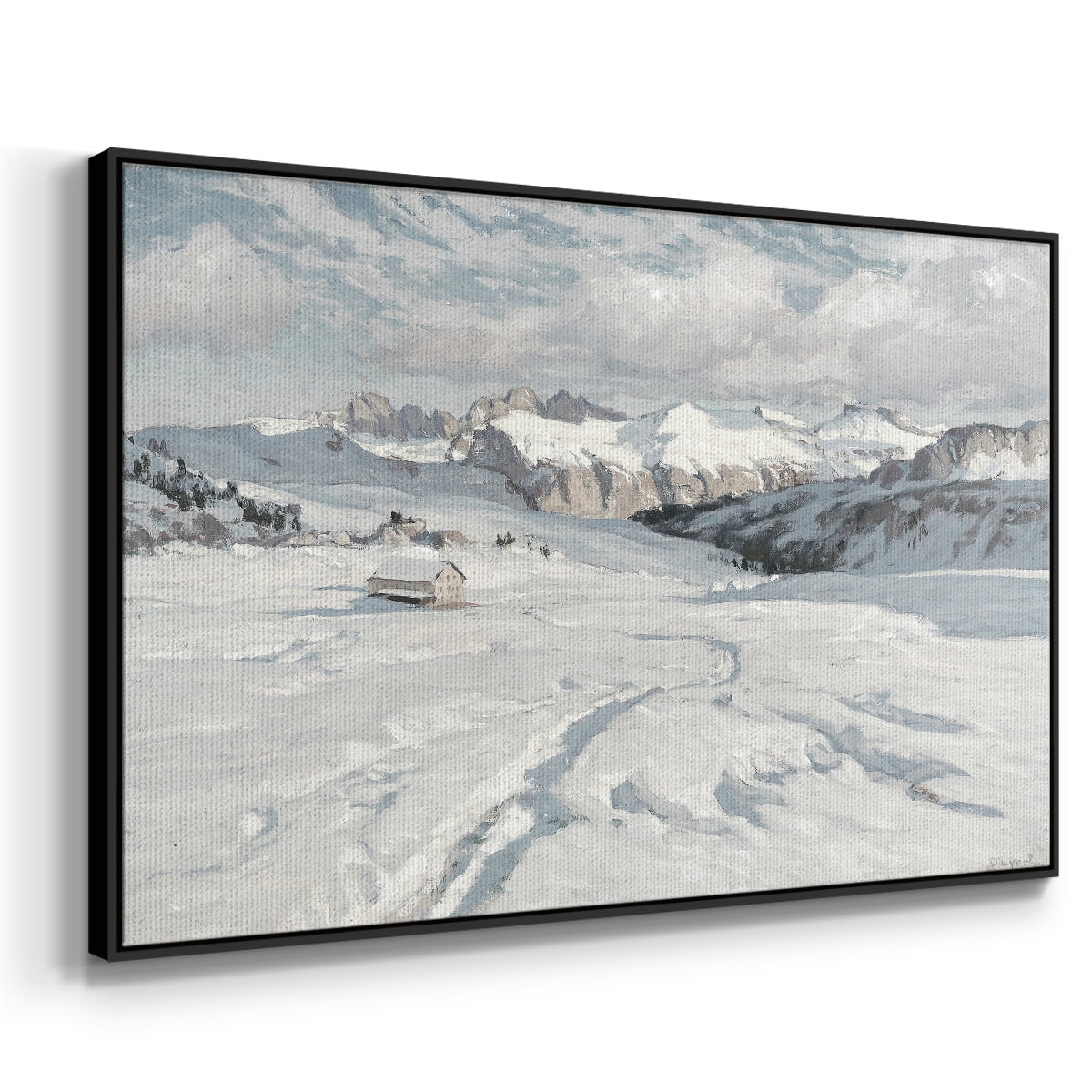 Vintage Landscape-CCLXVIII By Wexford Home Framed in Black Wood Gallery Wrapped Canvas 25 in. x 37 in.