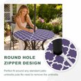 thumbnail image 4 of Round Outdoor Tablecloth with Umbrella Hole and Zipper, Purple Moroccon Tablecloth with Elastic Waterproof, Country Chic Ethnic Minimalist Motifs Patio Table Covers for 55" - 60" Picnic Pool Tables, 4 of 9