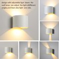 thumbnail image 2 of Aplique de pared LED de 12 W para interior y exterior, resistente al agua IP65, 960 lm, moderno aplique de aluminio, regulable, blanco neutro 4500 K [blanco], 2 of 5