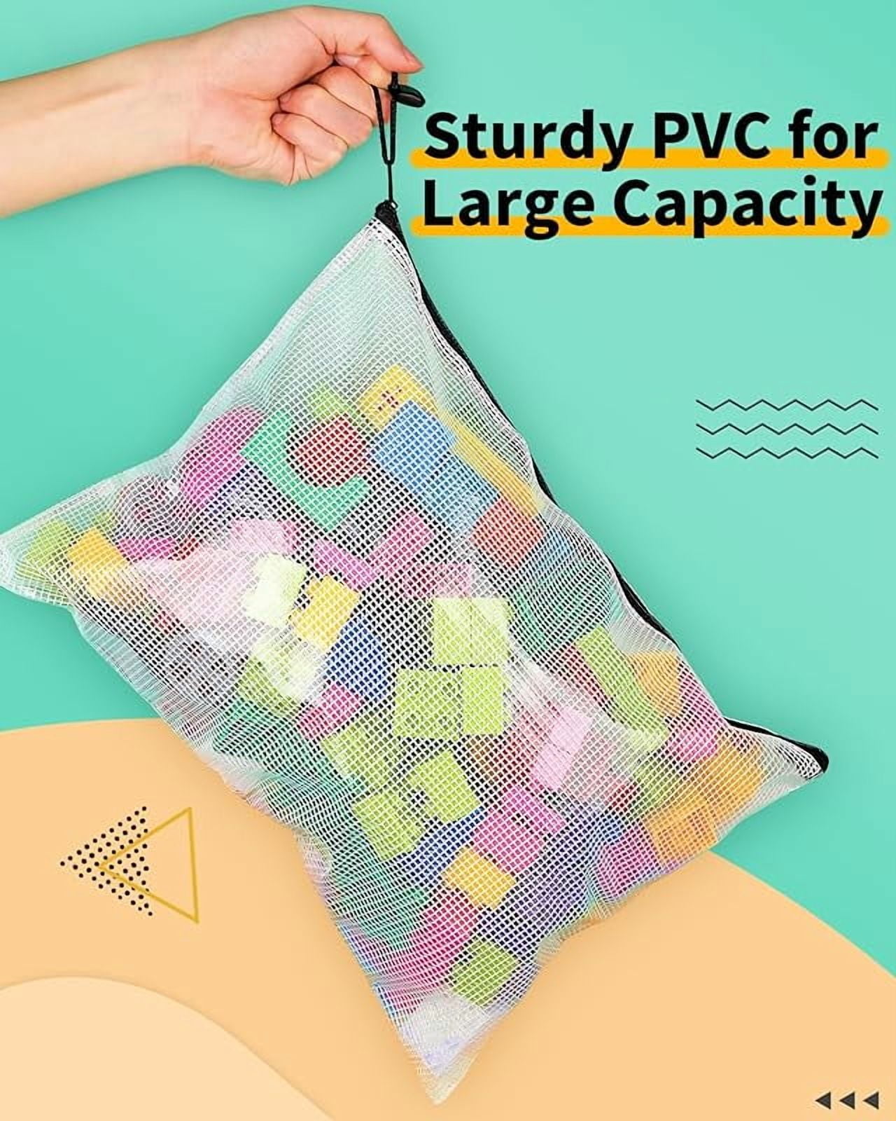 24pcs Mesh Zipper Pouch, 8 Sizes 8 Colors Plastic Zipper Bags for Organizing, Multipurpose Waterproof Zipper Document Pouches for Office, Travel, Home Board Game Storage