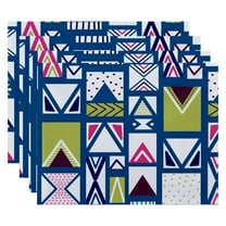 Simply Daisy 18" x 14" Merry Susan Geometric Print Placemats, Set of 4
