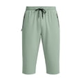 thumbnail image 6 of Tbopshirt Mens Capri Pants Solid Color Elastic Waist Drawstring Zippered Pocket Casual Sports Capris Pants,S-3XL, 6 of 6
