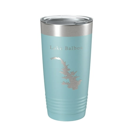 

Lake Balboa Map Tumbler Travel Mug Insulated Laser Engraved Coffee Cup Hot Springs Village Arkansas 20 oz Light Blue