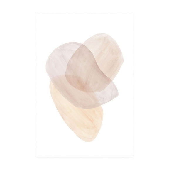 Pastel organic shapes - Painting Unframed Wall Art Print 5 x 7 inches