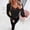 black, variant on Women Lace Trim Rhinestone Long Sleeve T Shirt Solid Color Casual Slim Fit Top