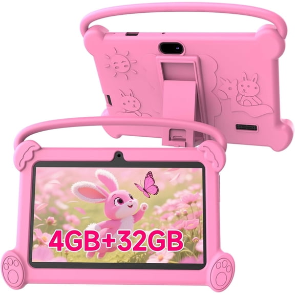 Kids Tablet 7 inch 3-9 for Kids,32GB ROM Toddler with Shockproof Case