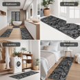 thumbnail image 5 of Black Paisley Pattern Kitchen Rugs Sets Of 3,Kitchen Runner Rugs Non Skid Washable,Decorative Kitchen Floor Mats for Kitchen,Sink,Laundry,17"x30"+ 17"x47" + 17"x59", 5 of 6