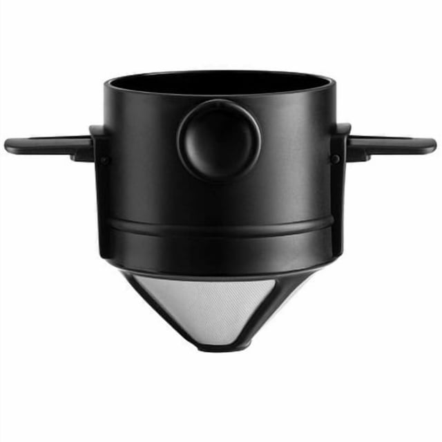 Coffee Filter Double-Layer Handle Tea Dripper Stainless Steel Double-Layer Coffee Filter Foldable Drinking Milk Strainer