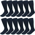thumbnail image 3 of Falari Diabetic Crew Socks, 12 Pairs, Physician Approved for Men and Women, Blood Circulation Support, Edema Relief 9-11 Navy, 3 of 6