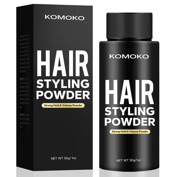 Polvo para peinar el cabello Komoko para hombres (0.7 oz) - Textura de acabado mate que da volumen al instante para un aspecto natural de fijación fuerte