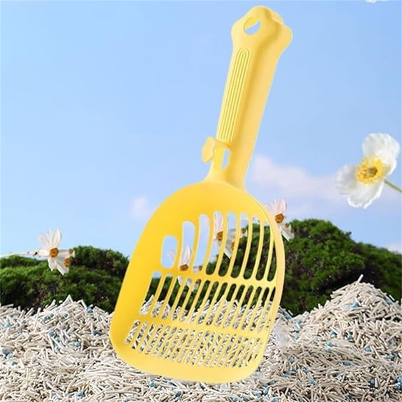 Cat Litter Scoop, Long Handle Design, Lightweight Plastic, Fine Sifting Holes