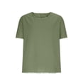 thumbnail image 4 of JSheng Men's Linen T-Shirt Summer Solid Color Short Sleeve Round Neck Classic Casual Sportswear Tops Linen Shirts for Man Green XL, 4 of 5