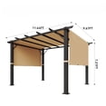 thumbnail image 3 of Clouddwell 12x10 ft Outdoor Pergola with Extended Canopy, Retractable Shade Pergola for Patio & Backyard, Blocks Low-Angle Sun, UV Protection, Khaki, 3 of 9