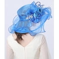thumbnail image 5 of Women Oganza Sun Hat Church Wide Brim Wedding Formal Fascinator Hat, 5 of 6