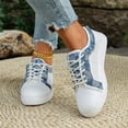 thumbnail image 2 of Mesh Skate Sneakers for Women Denim Patchwork Casual Lace up Tennis Shoes for School Walking Every Day Wear, 2 of 8