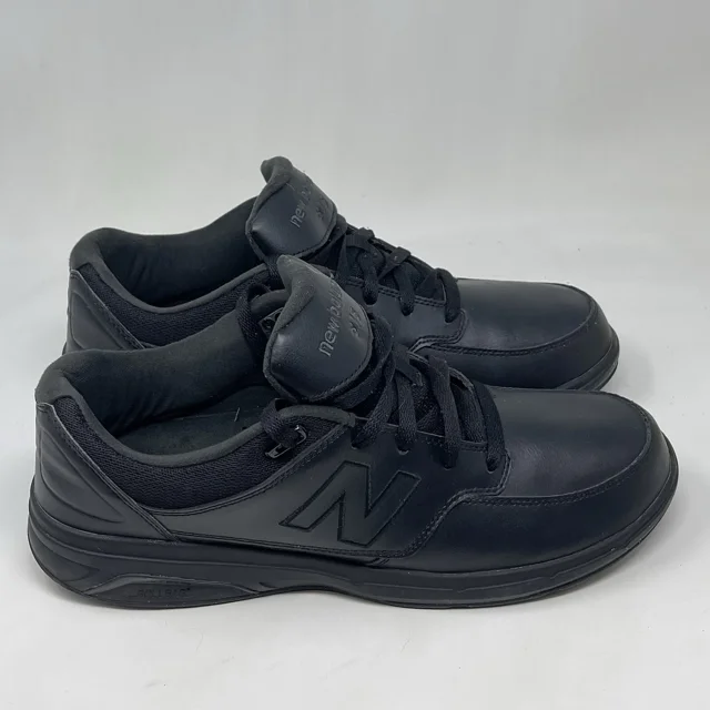 New Balance 813 Sneakers Mens 10 D Black Leather Lace Up Walking Comfort Shoes