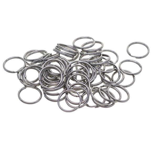 100 Pieces 15mm Stainless Steel Keychain Split Rings