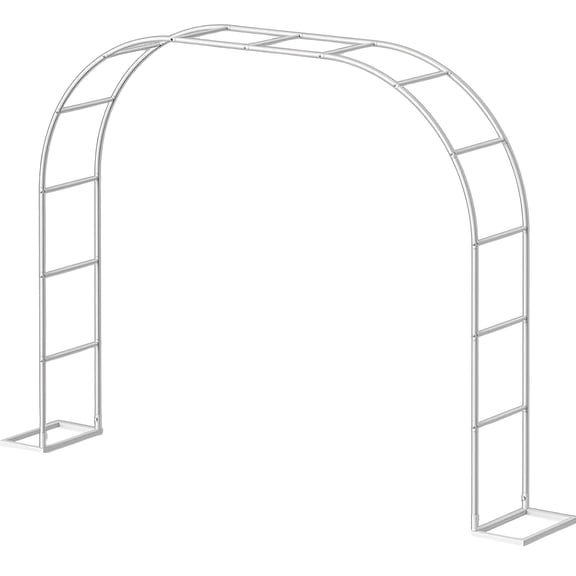 WELKA White Metal Garden Arch with Base, 2 Assembly Modes Wide & Tall Arbor Trellis for Roses Vines Wedding Ceremony Decor