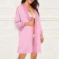 thumbnail image 6 of biudgviw Women's Robes Striped Short Bathrobe Casual Belted Housecoats Soft Lightweight V Neck Ladies Sleepwear S-XXL, 6 of 7