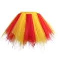 thumbnail image 3 of Falda multicolor de media longitud color caramelo Falda abullonada Falda corta Falda colorida, 3 of 6