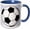 Blue, variant on Soccer Ball Champ" Two Tone Blue Mug