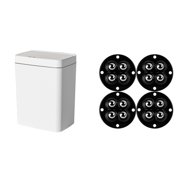 Bote Basura Con Sensor para Inodoro Baño (líneas Doradas Carga 18 L) Blanco