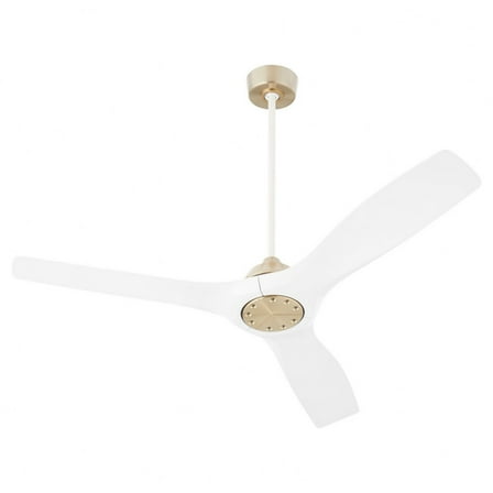 3-118-640 Oxygen Lighting Avalon - 3 Blade Ceiling Fan-11 Inches Tall and 52 Inches Wide-Aged Brass Finish-Studio White Blade Color