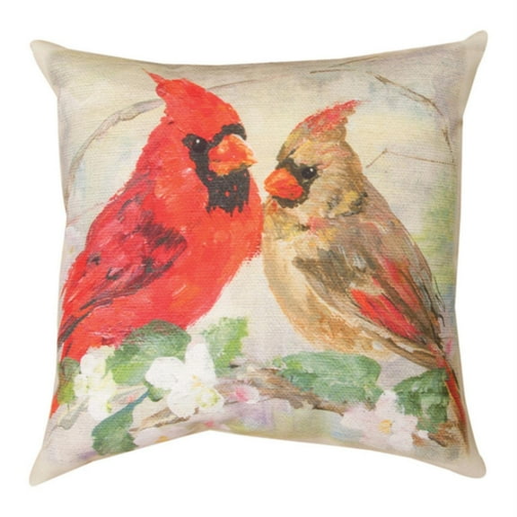 Manual Woodworkers & Weavers SLCAFL 18 x 18 in. Cardinals in Flowers RP Pillow