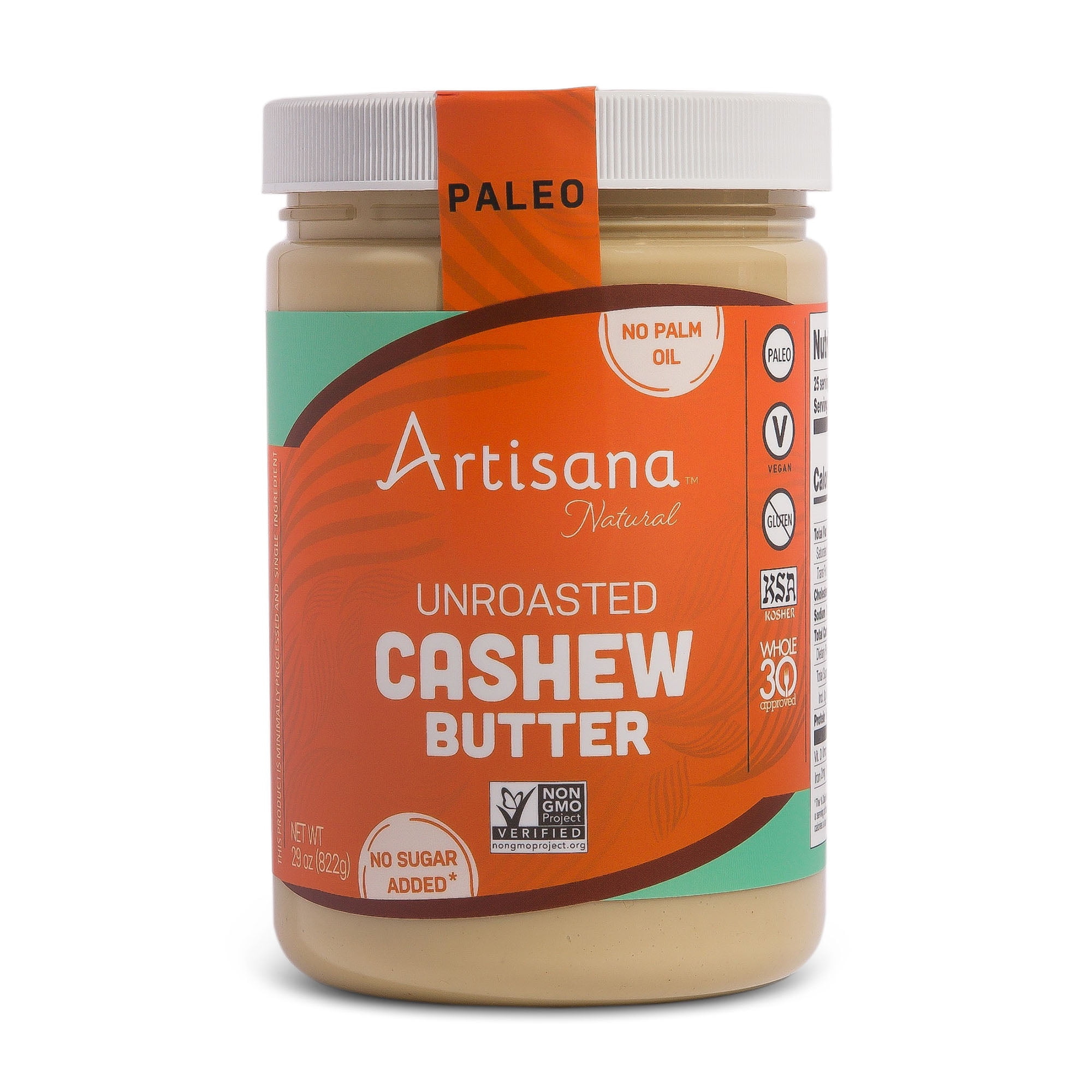 Artisana Natural Cashew Butter (29oz) No Sugar, No Salt, No Palm Oil