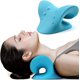 thumbnail image 1 of Relajador del cuello y del hombro, dispositivo de tracción cervical para el alivio del dolor y la alineación de la columna vertebral cervical, almohada quiropráctica camilla del cuello (azul) Feliz Sencillez, 1 of 5
